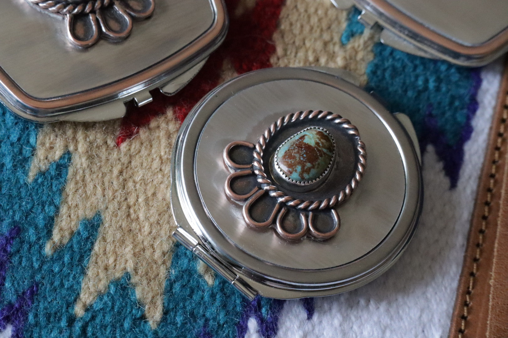 Fox On The Run Tyrone. Turquoise   Pocket Mirror