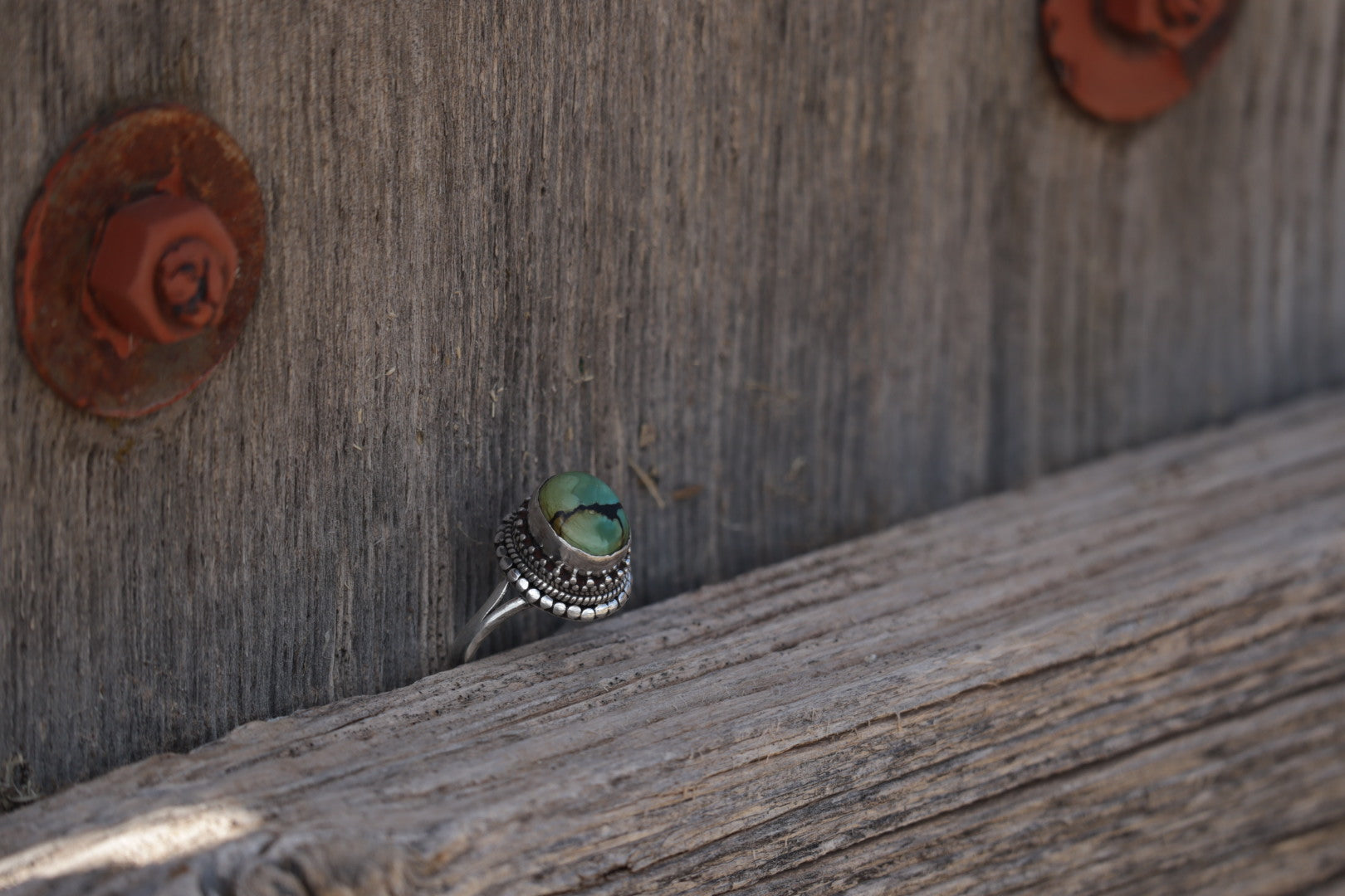 Green Turquoise Bali Ring