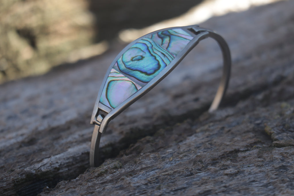 Nickel Silver Abalone Bangle