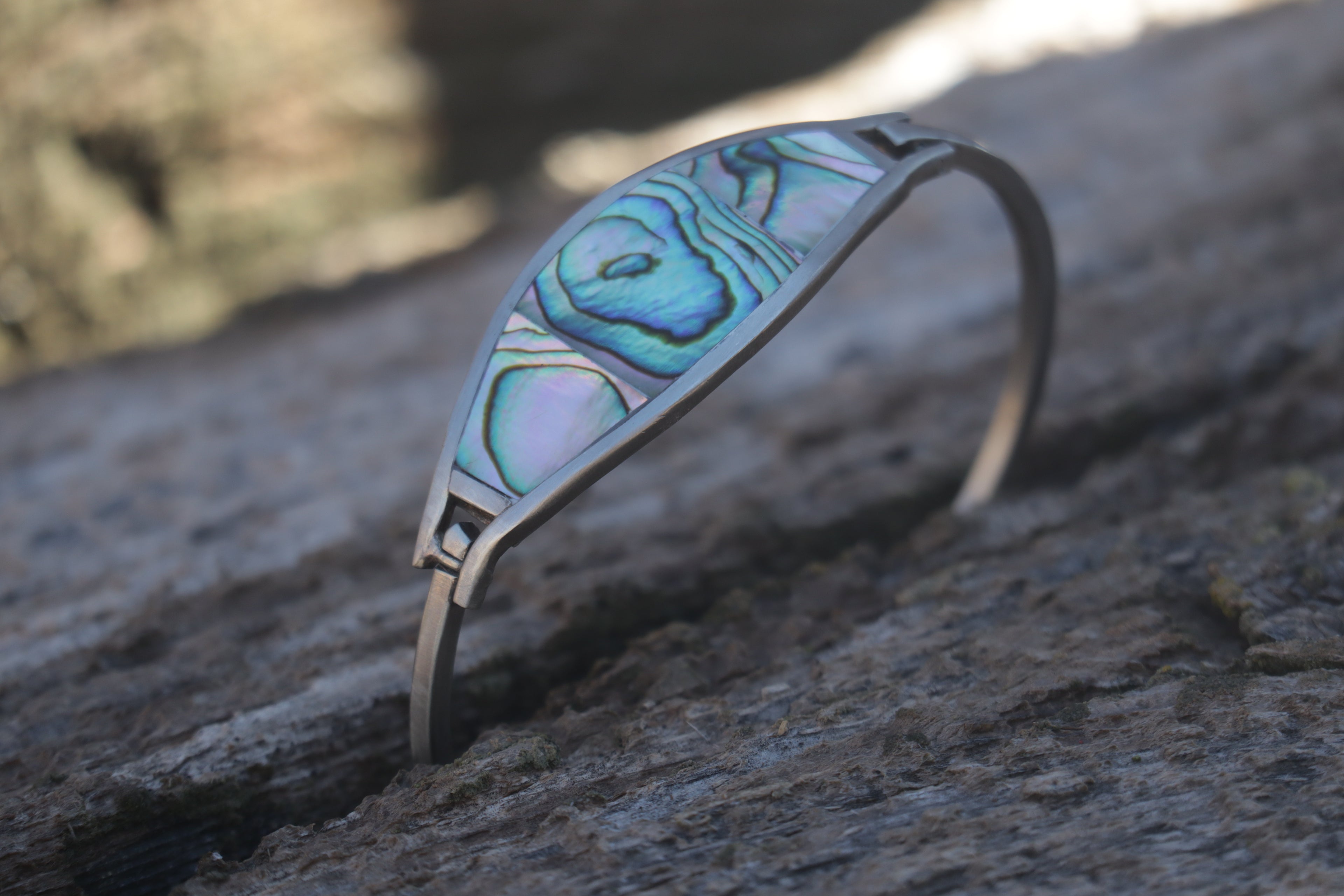Nickel Silver Abalone Bangle