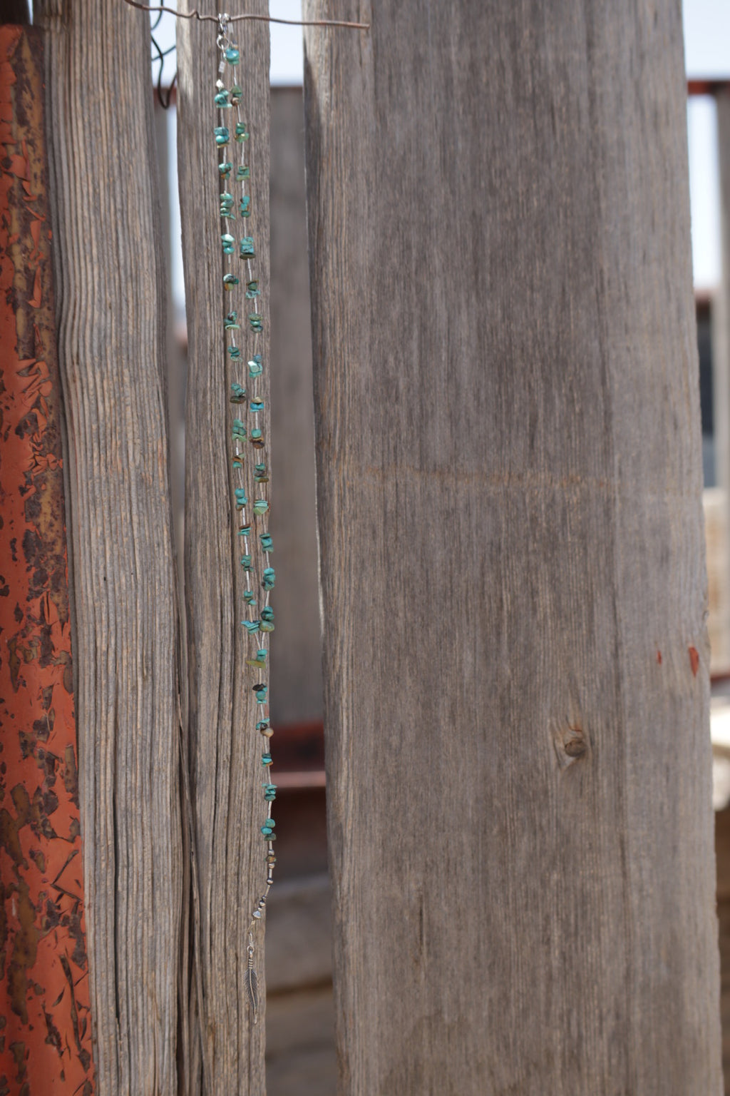 Turquoise and Liquid Silver Lariat