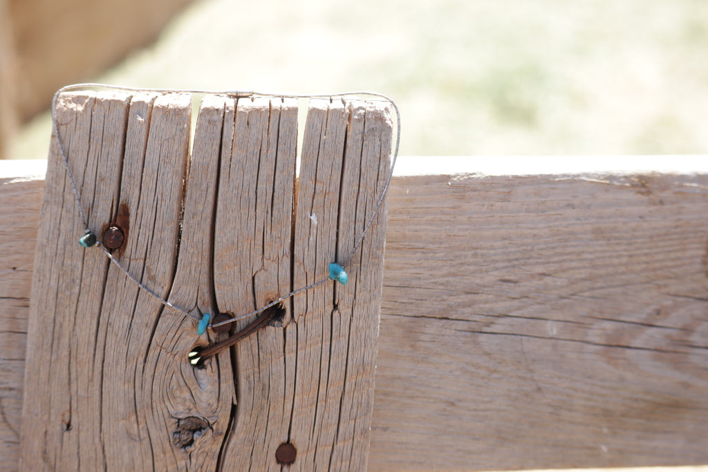 Liquid Silver And Turquoise Necklace.