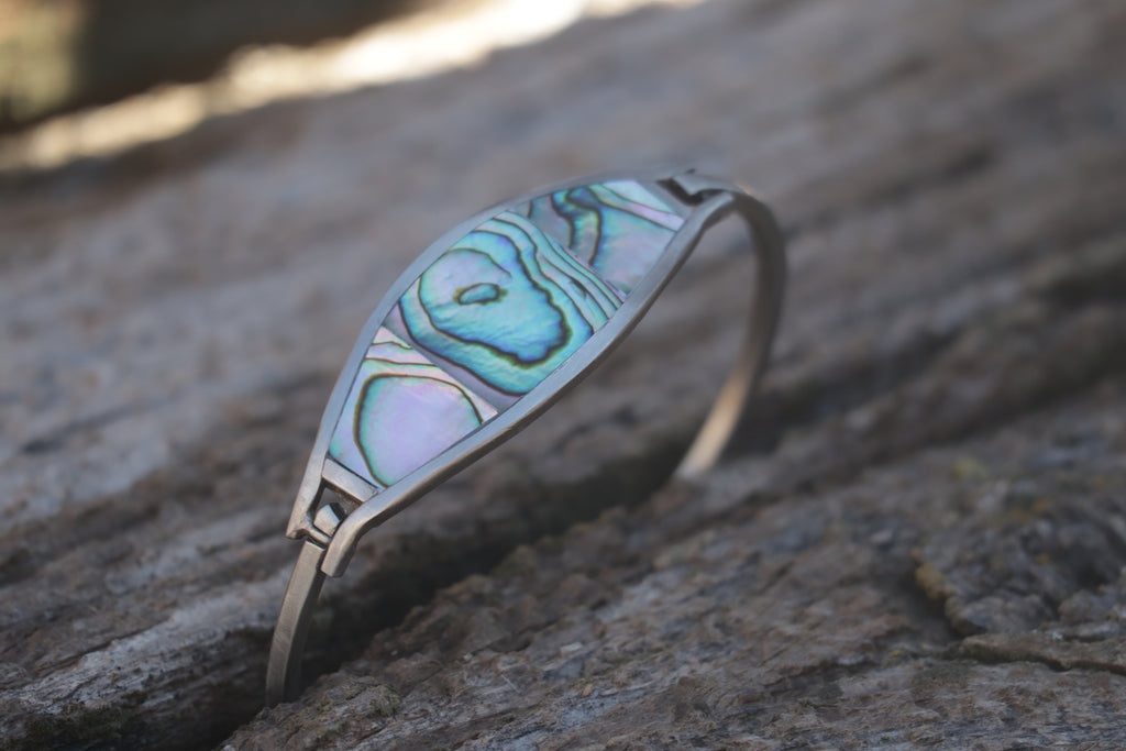 Nickel Silver Abalone Bangle
