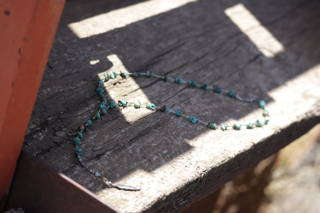 Turquoise and Liquid Silver Lariat