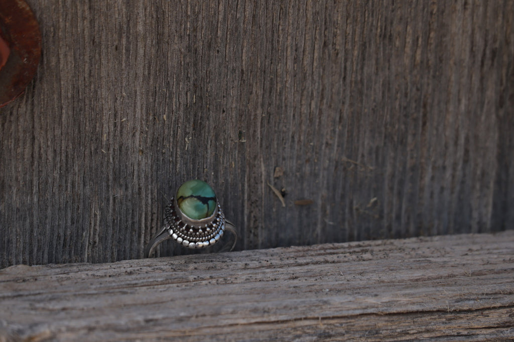 Green Turquoise Bali Ring