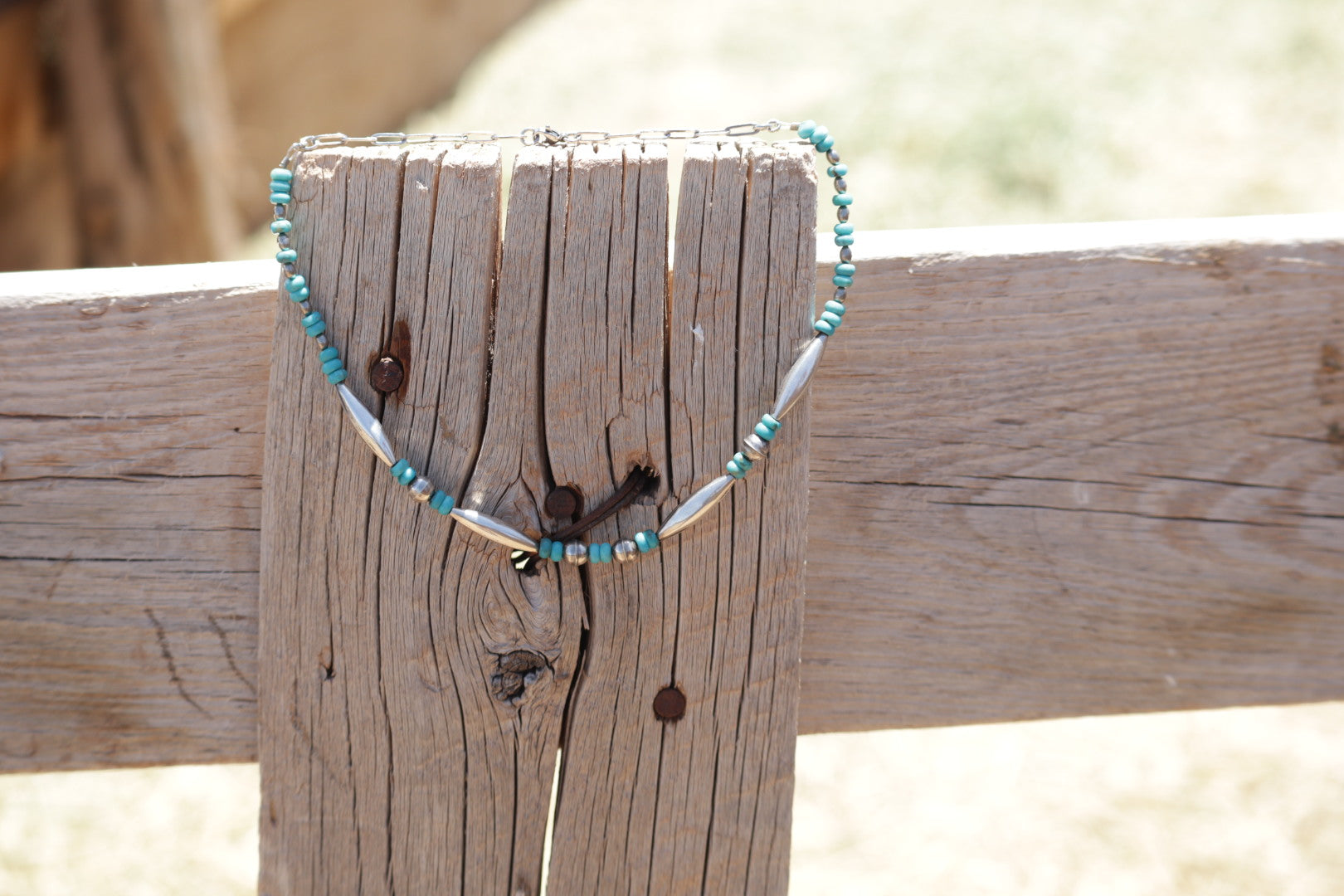 Turquoise Melon Bead Necklace