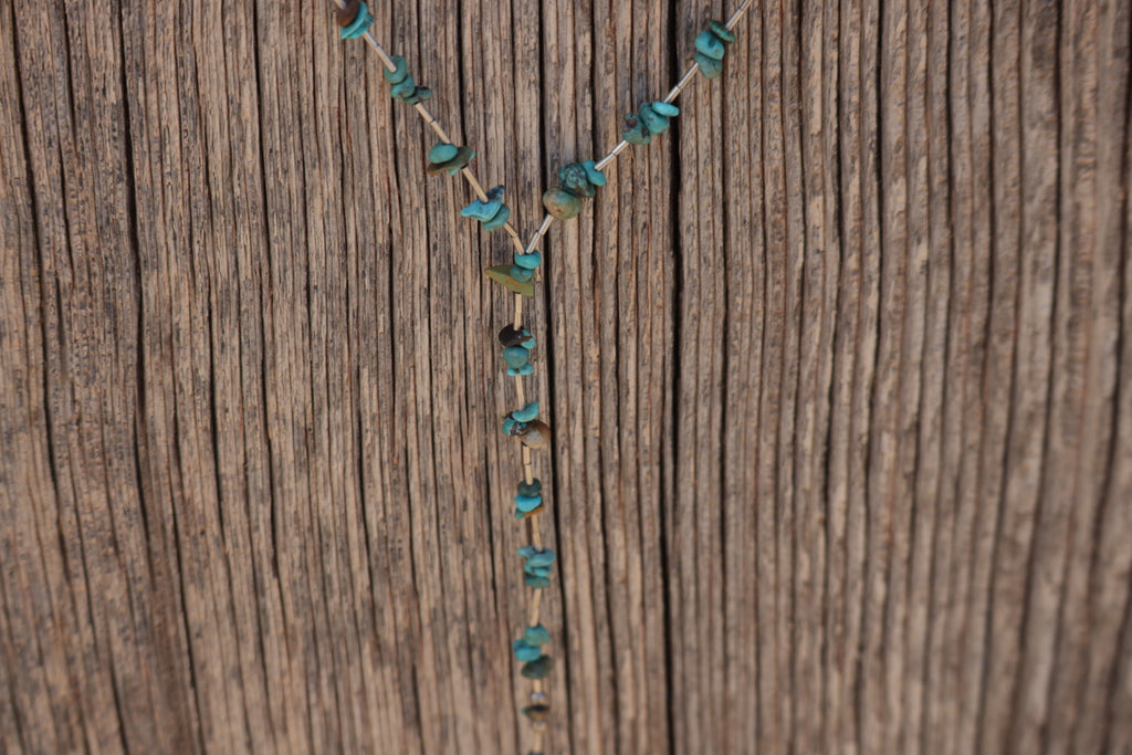 Turquoise and Liquid Silver Lariat