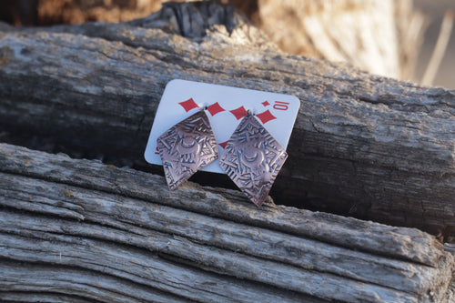 Copperwave Diamond Stamped Earrings