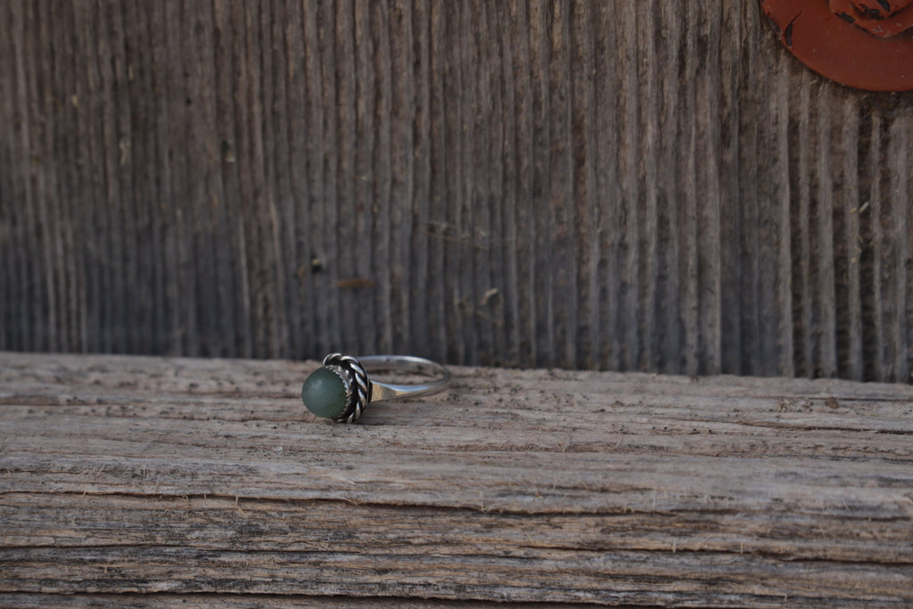 Sterling Silver Green Agate Ring