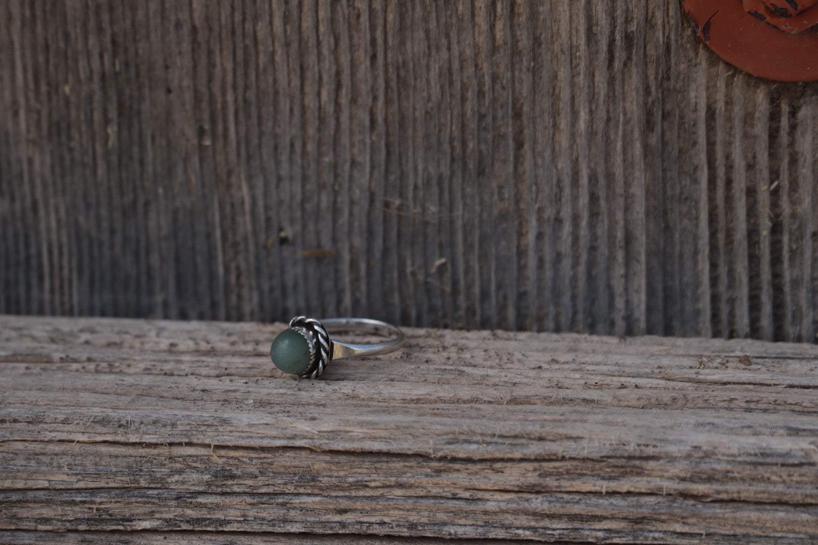 Sterling Silver Green Agate Ring
