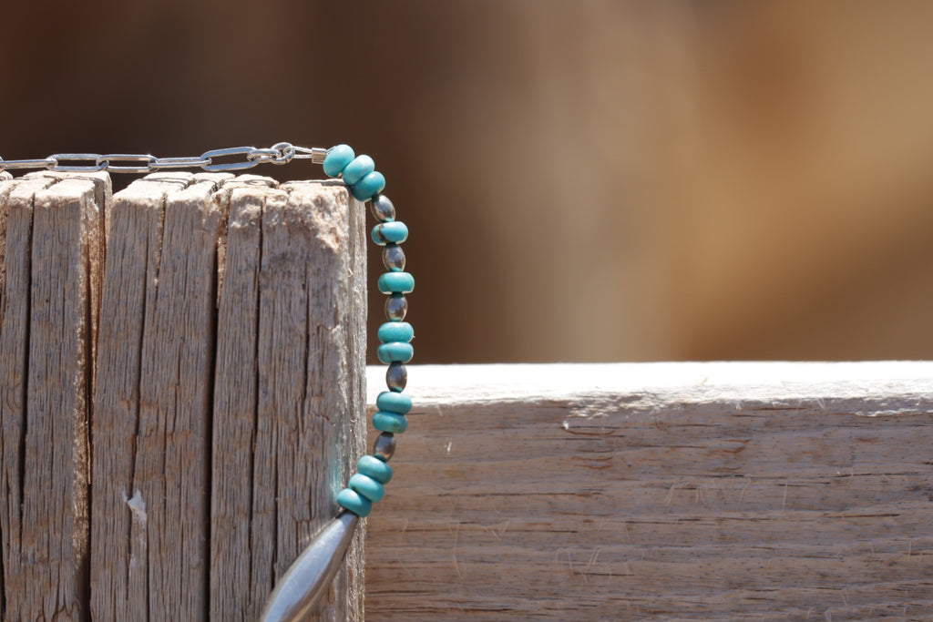 Turquoise Melon Bead Necklace